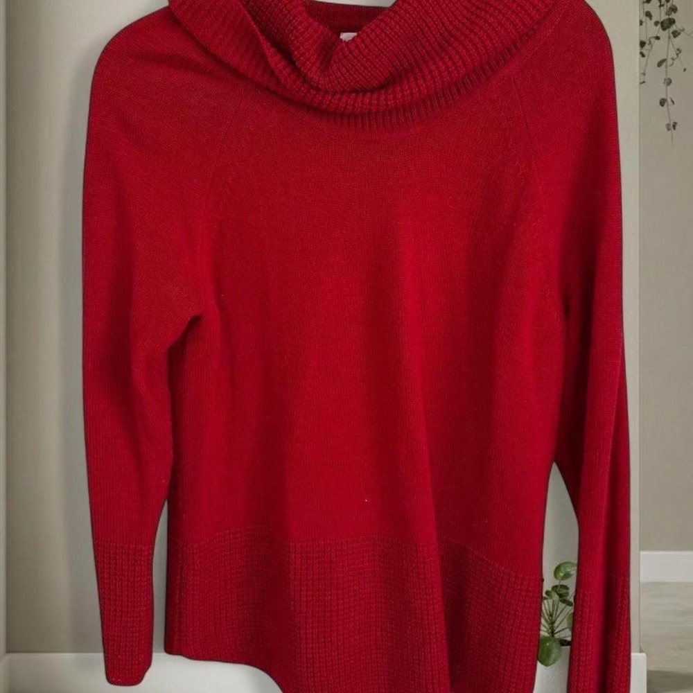 Calvin Klein Red faux turtleneck sweater #winter